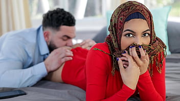 Stepbro helps teen hijabi practice wedding etiquette in lingerie