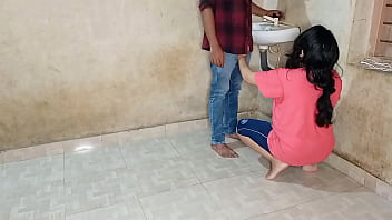 Bhabhi's thirst for cock satisfied by young plumber in steamy bathroom session